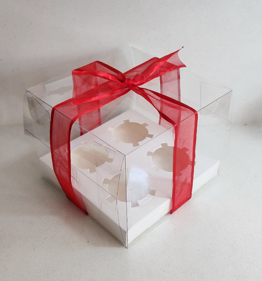 4 Hole PET Clear Cupcake Box