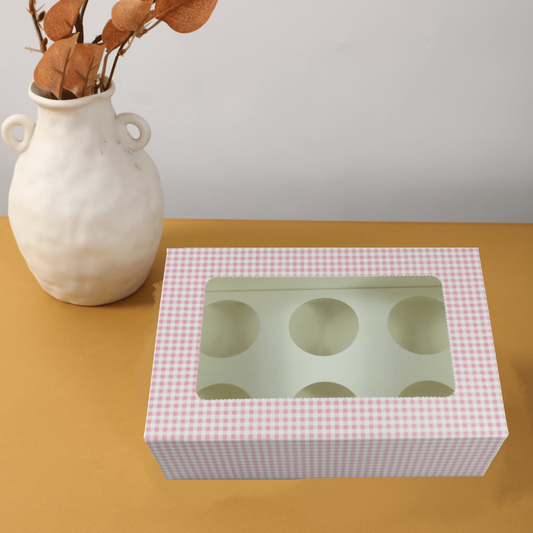 6 Hole Cupcake Box (Top Window)