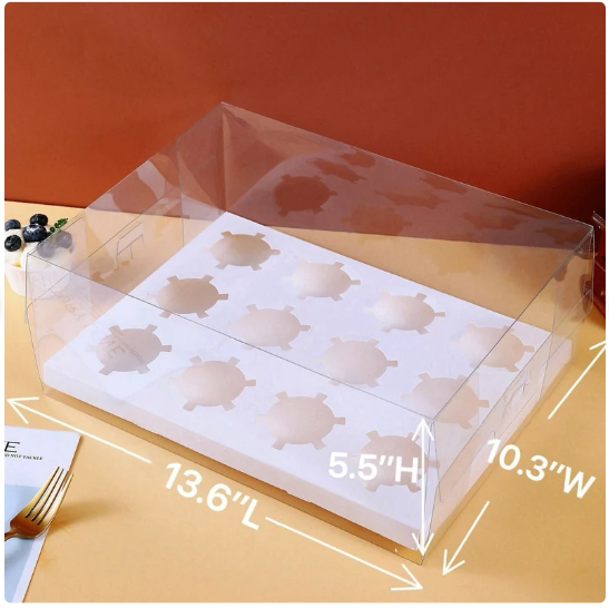 12 Hole PET Clear Cupcake Box